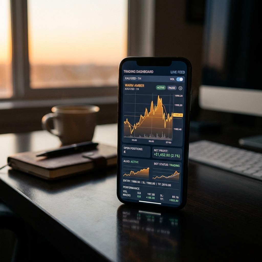Pevna Uctarna AI crypto trading platform interface on mobile